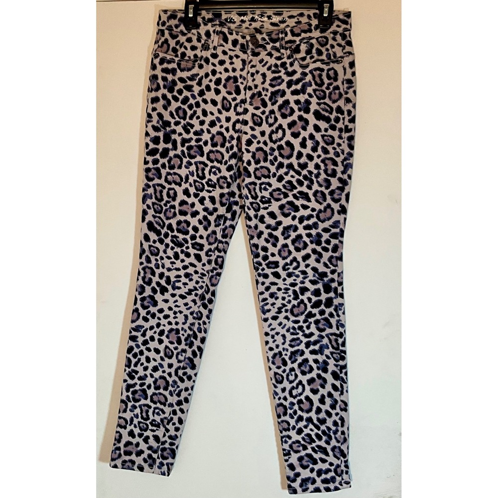 Victoria's Secret Leopard Print Skinny Jeans - Black and White with Pink Accents